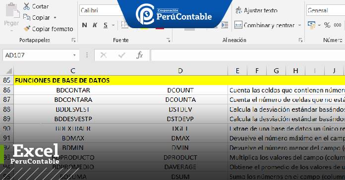 FUNCIONES DE BASE DE DATOS EN EXCEL | Excel Contable