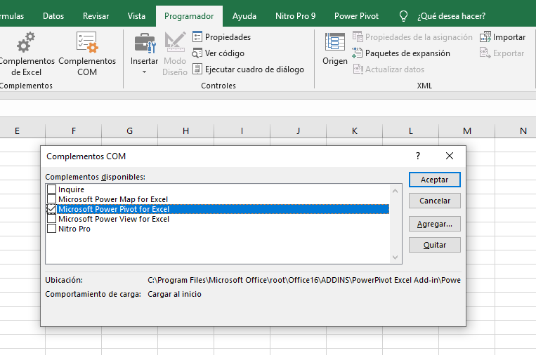 Power pivot excel не включается