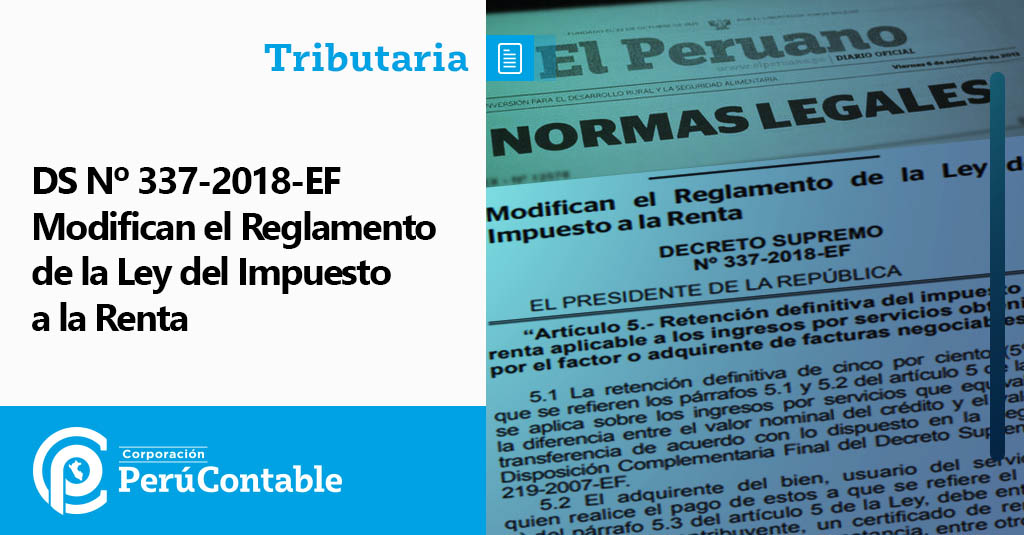 Modifican El Reglamento De La Ley Del Impuesto A La Renta Tributación 5254